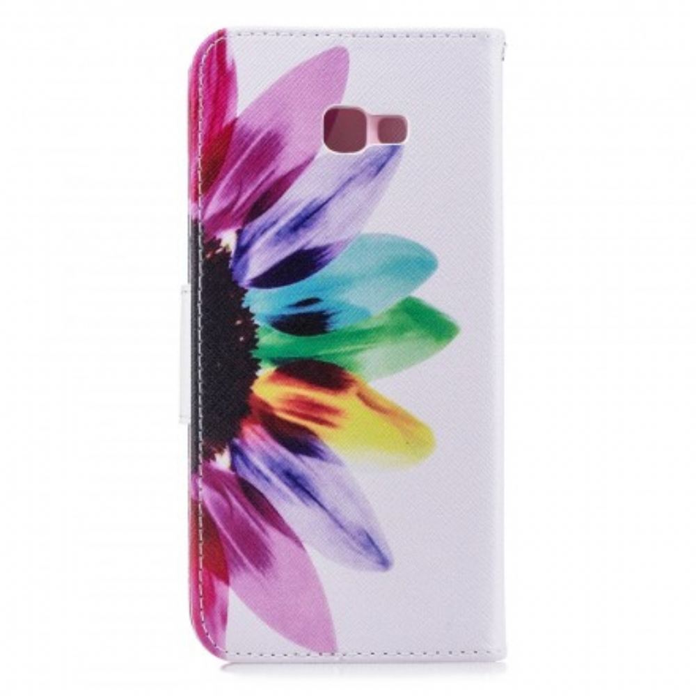 Flipové Pouzdro Na Samsung Galaxy J4 Plus Květina Akvarelu