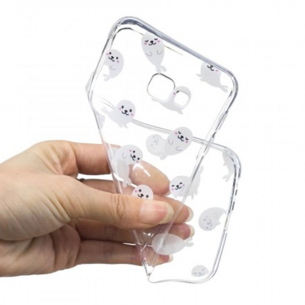 Kryt Na Samsung Galaxy J4 Plus Zábava S Průhlednými Lachtany