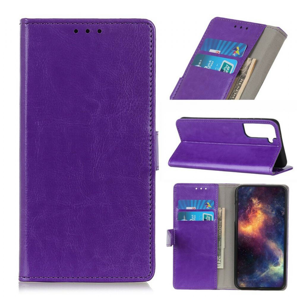 Flipové Pouzdro Na Samsung Galaxy S21 Plus 5G Efekt Elegantní Lesklé Kůže