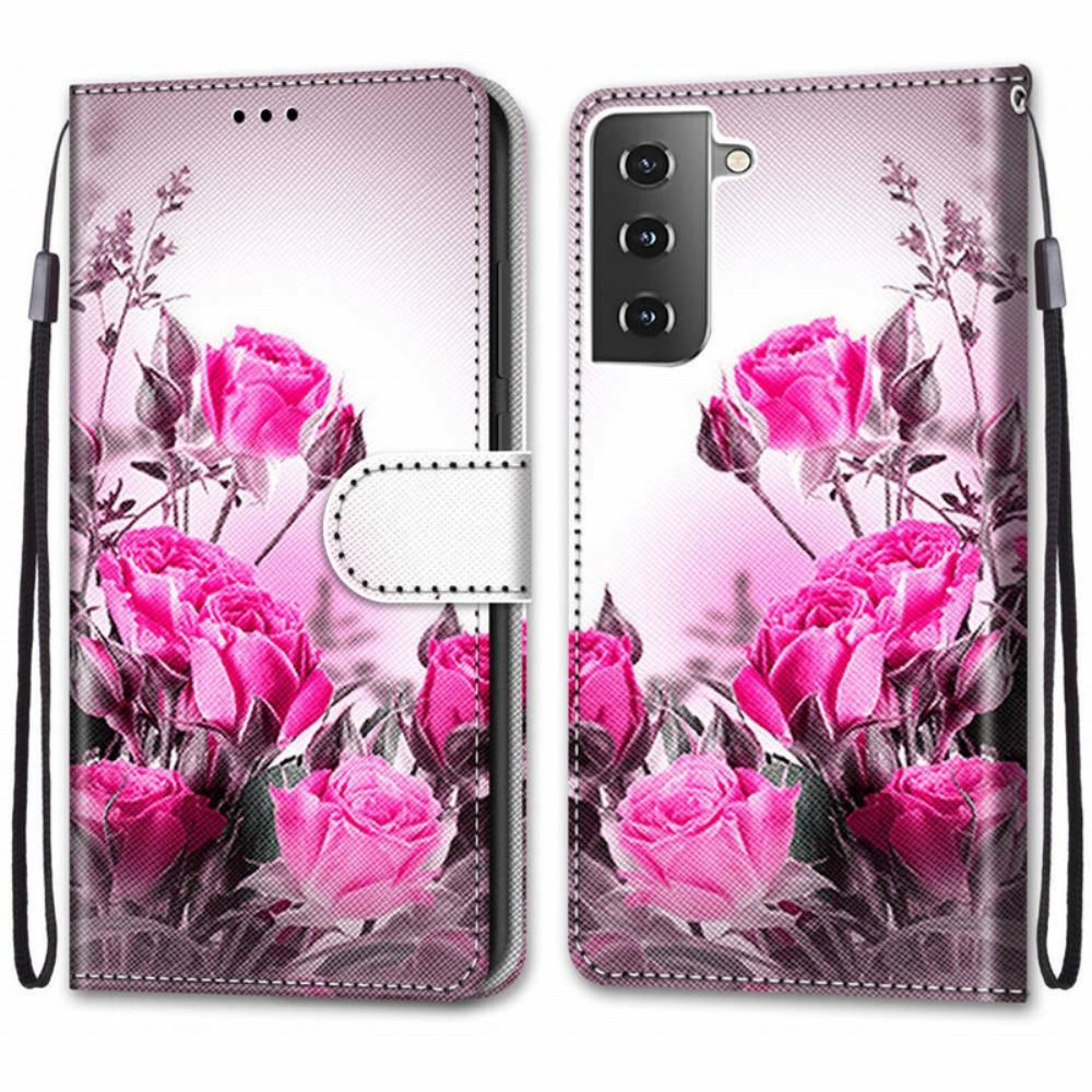 Flipové Pouzdro Na Samsung Galaxy S21 Plus 5G Kouzelné Květiny