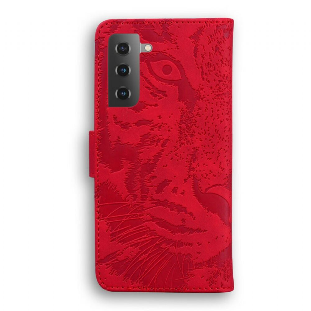Flipové Pouzdro Na Samsung Galaxy S21 Plus 5G Tiger Face Print