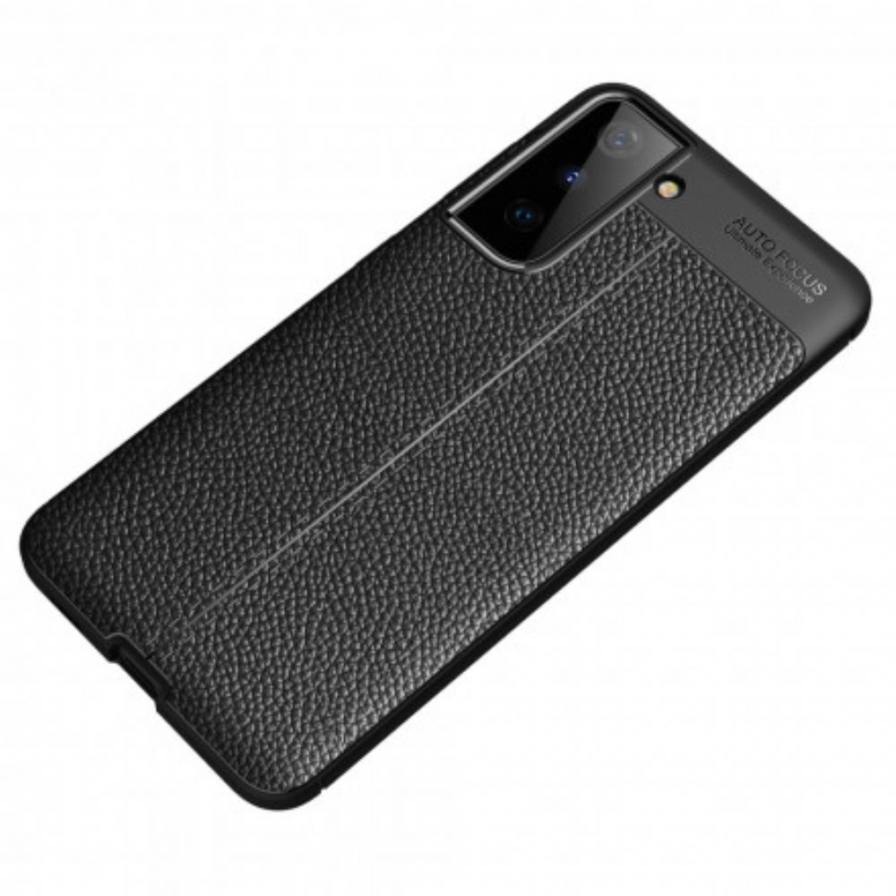 Kryt Na Samsung Galaxy S21 Plus 5G Efekt Kůže Litchi S Dvojitou Linií