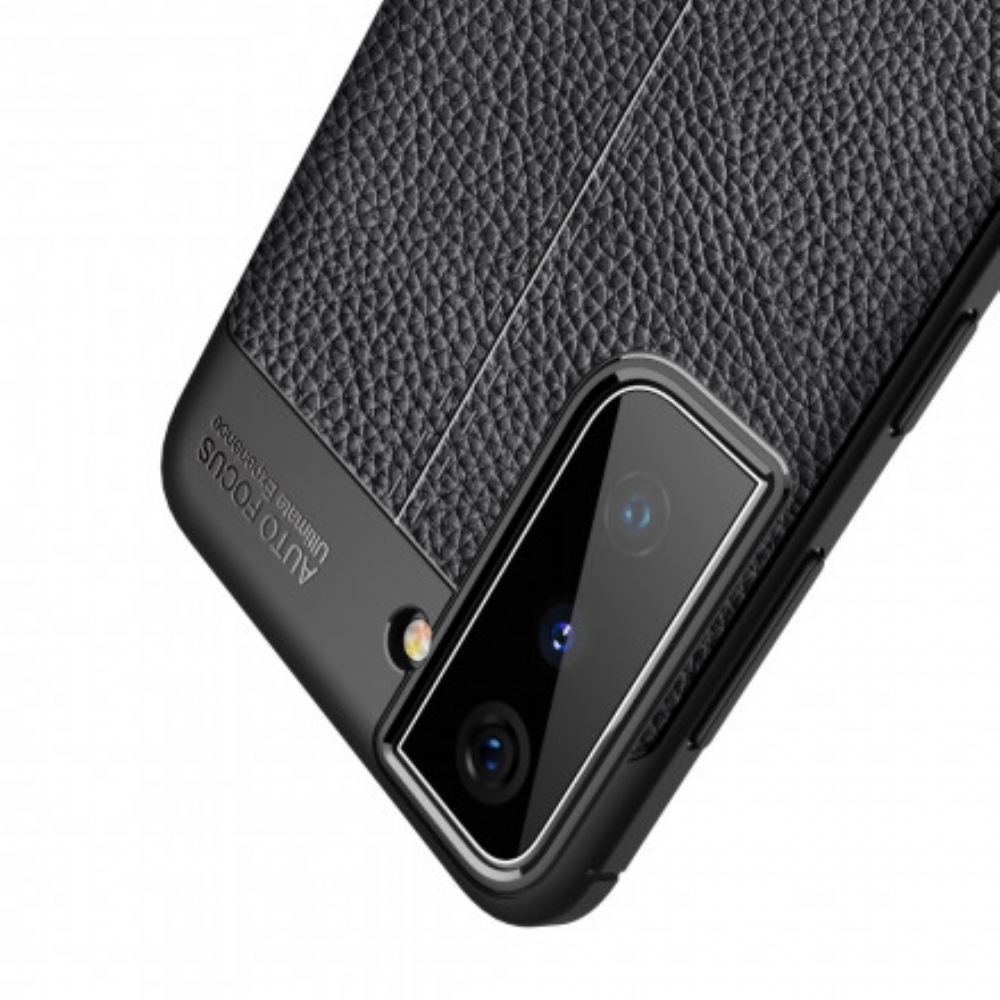 Kryt Na Samsung Galaxy S21 Plus 5G Efekt Kůže Litchi S Dvojitou Linií