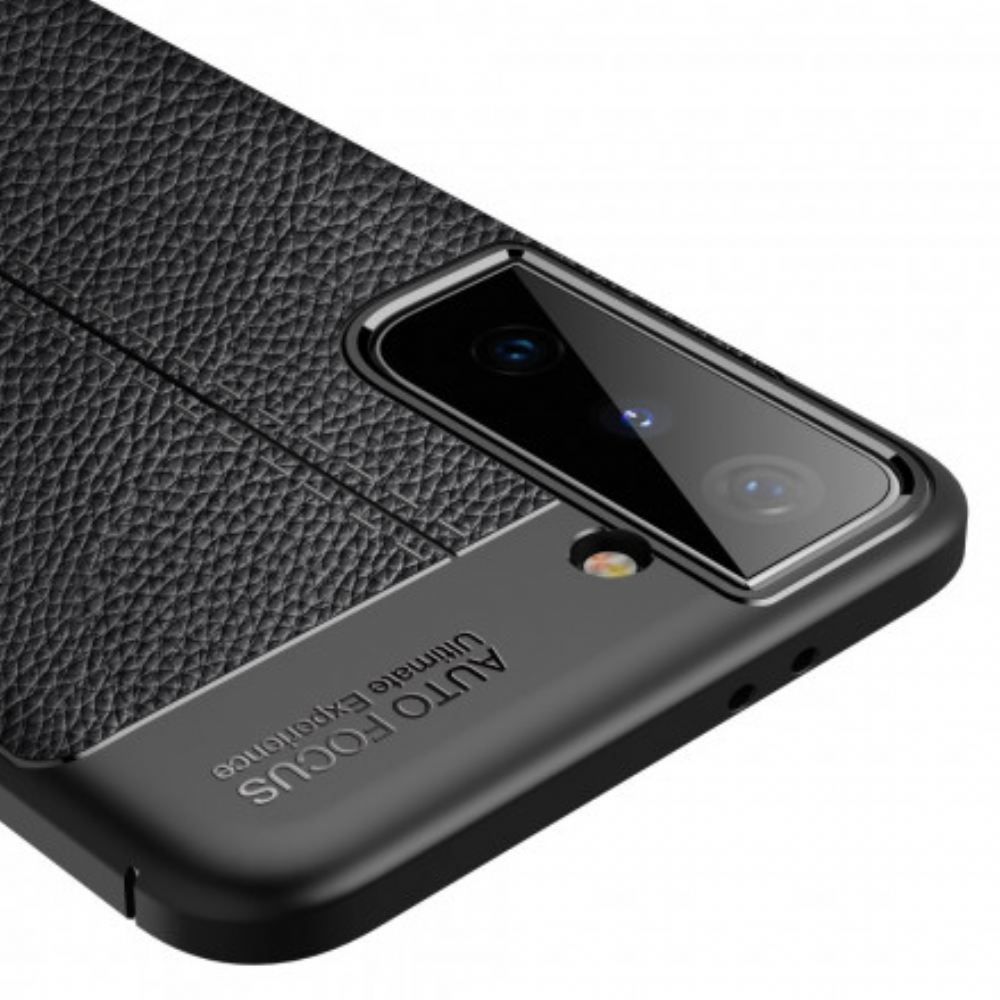 Kryt Na Samsung Galaxy S21 Plus 5G Efekt Kůže Litchi S Dvojitou Linií