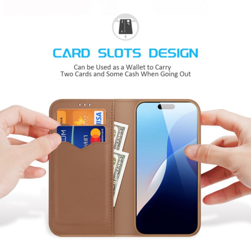 Kožené Pouzdro Folio iPhone 16 Pro Hivo Serie Dux Ducis