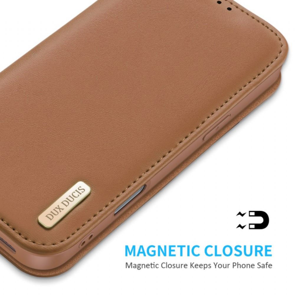 Kožené Pouzdro Folio iPhone 16 Pro Hivo Serie Dux Ducis