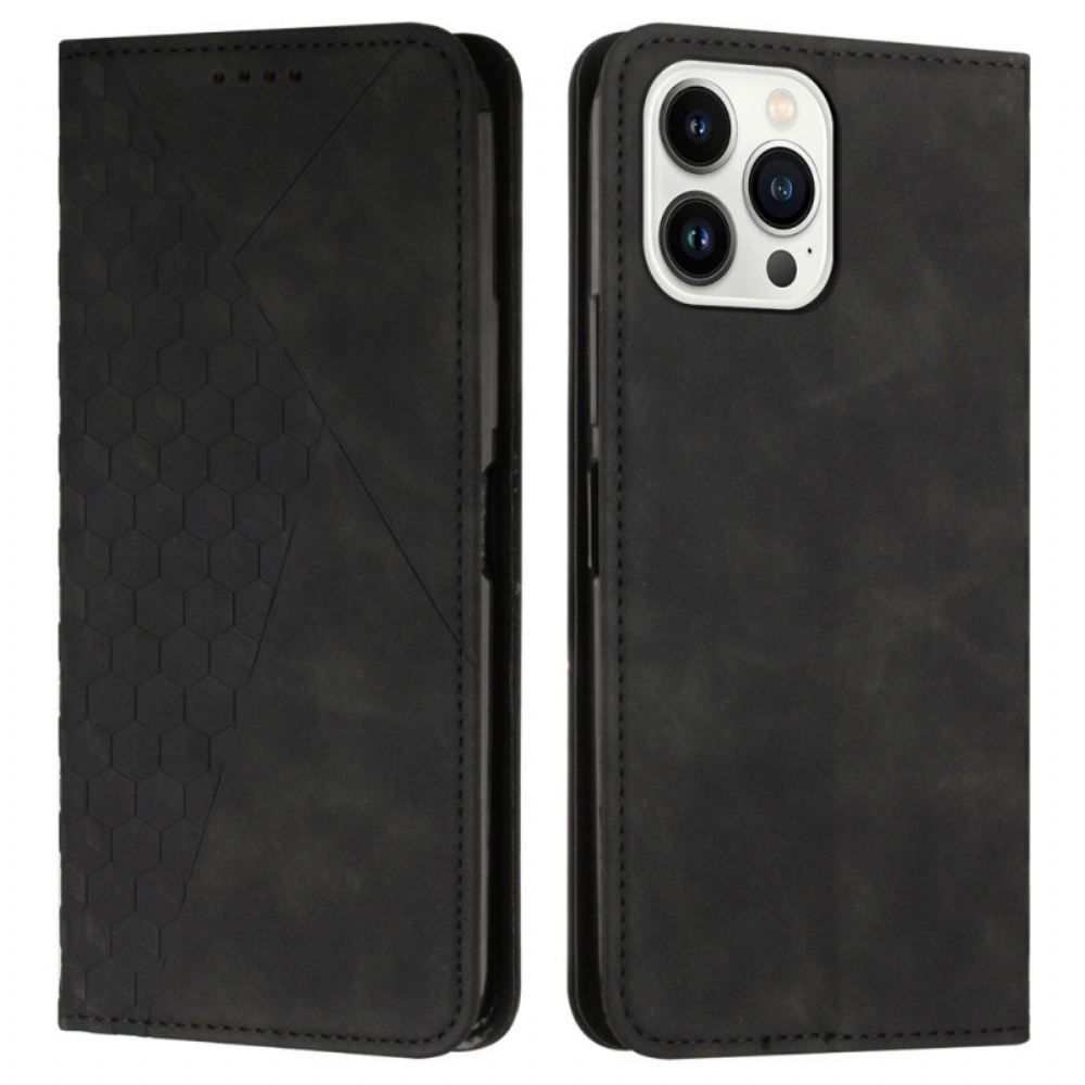 Kožené Pouzdro Folio iPhone 16 Pro Kostky