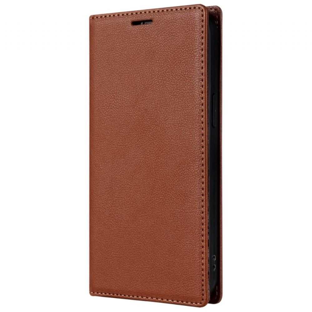 Kožené Pouzdro Folio iPhone 16 Pro Kožený Efekt