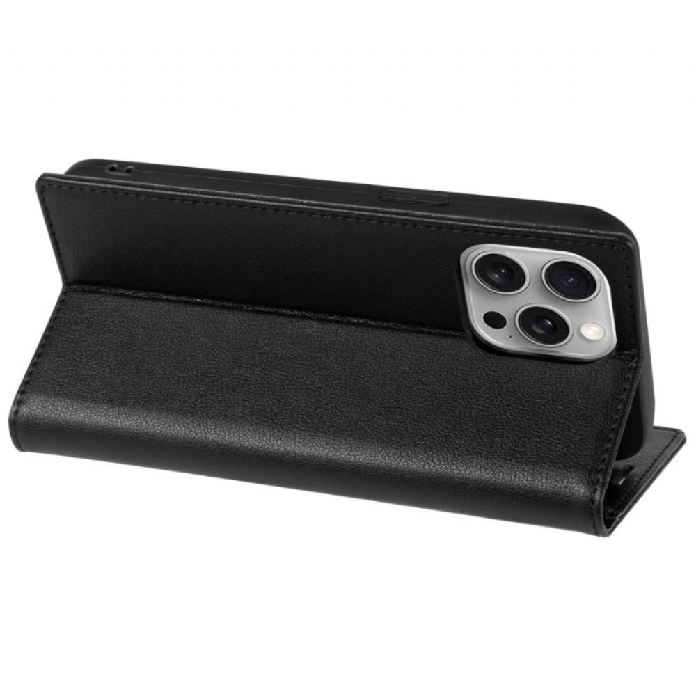 Kožené Pouzdro Folio iPhone 16 Pro Kožený Efekt
