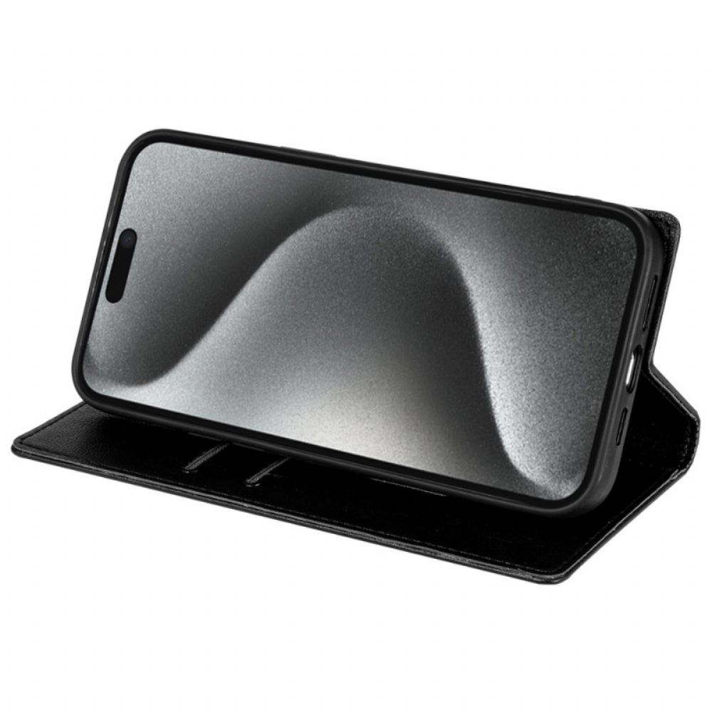 Kožené Pouzdro Folio iPhone 16 Pro Kožený Efekt