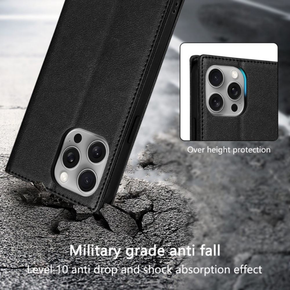 Kožené Pouzdro Folio iPhone 16 Pro Kožený Efekt