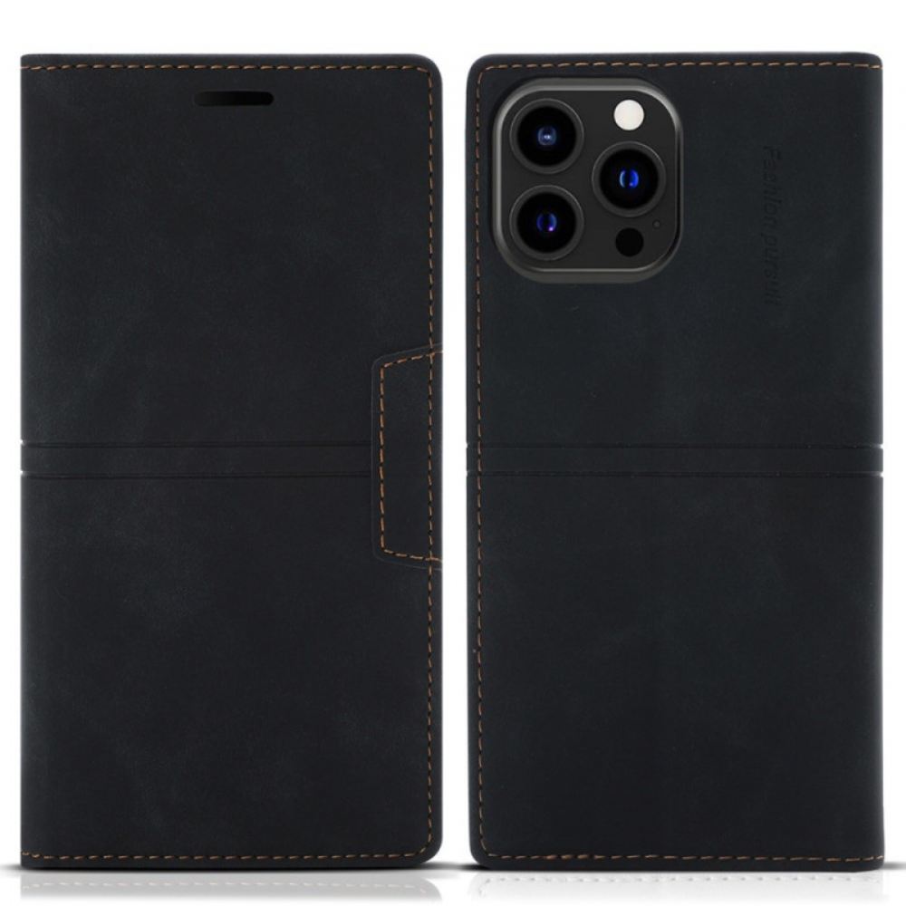 Kožené Pouzdro Folio iPhone 16 Pro Magnetický Uzávěr