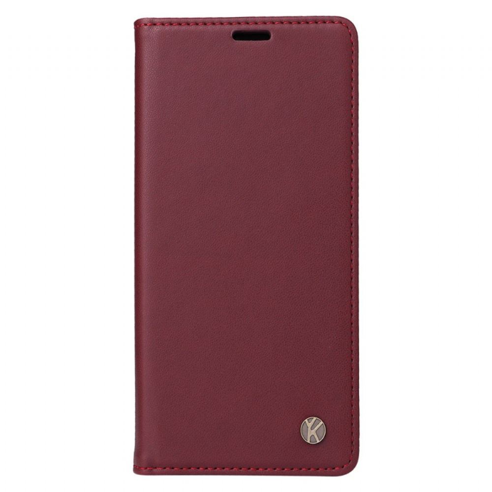 Kožené Pouzdro Folio Na iPhone 16 Pro Klasický Yikatu