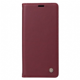 Kožené Pouzdro Folio Na iPhone 16 Pro Klasický Yikatu