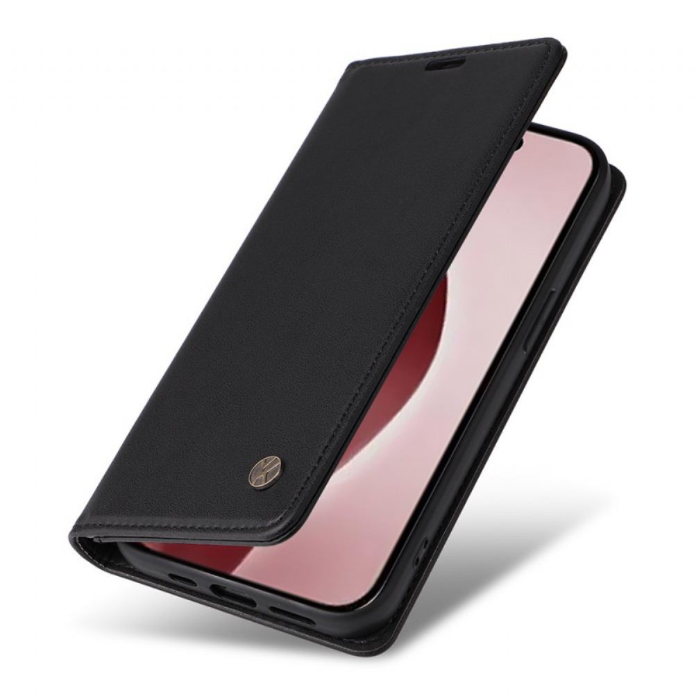Kožené Pouzdro Folio Na iPhone 16 Pro Klasický Yikatu
