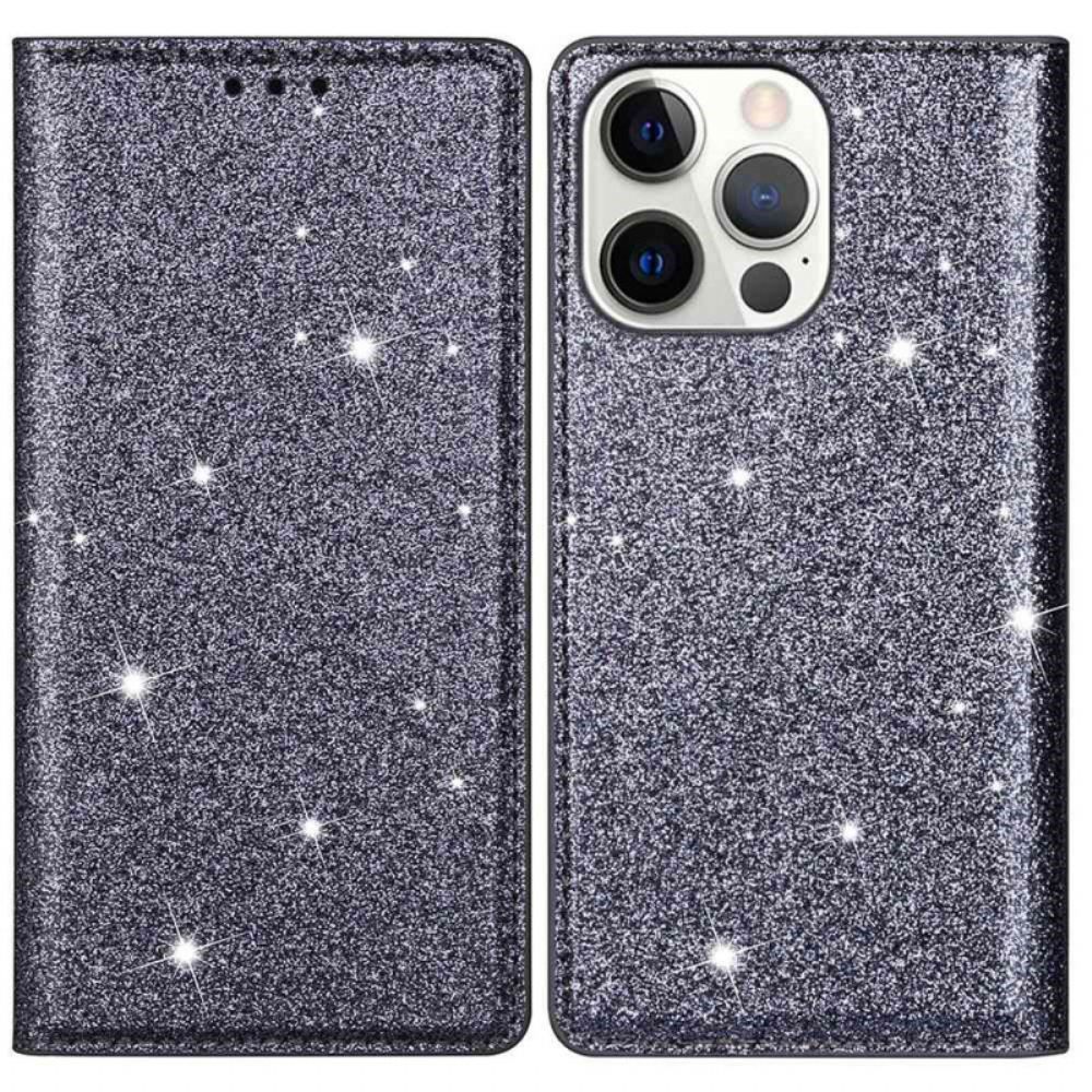 Kožené Pouzdro iPhone 16 Pro Kryty Na Mobil Třpytky