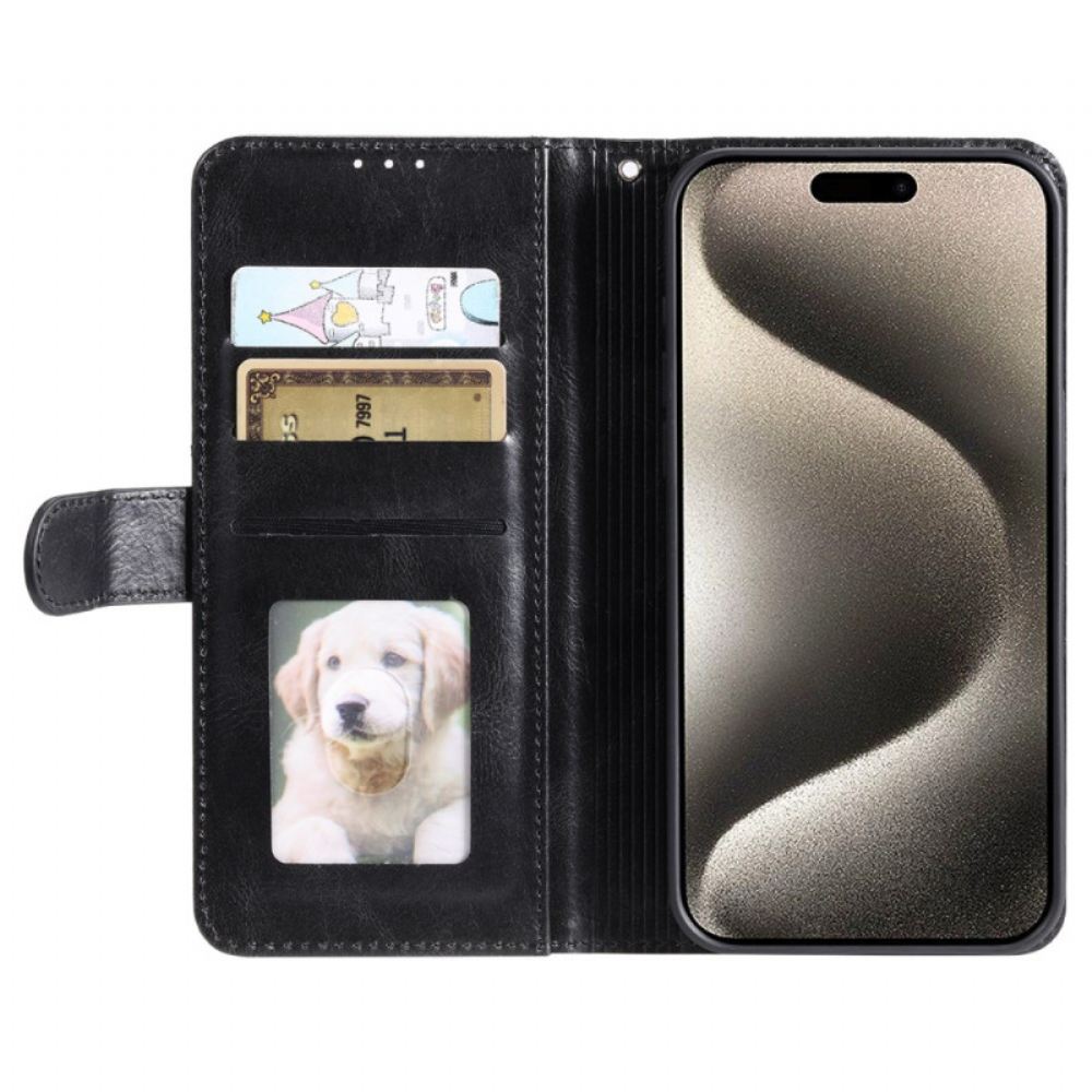 Kožený Kryt iPhone 16 Pro 6 Držitelů Karet