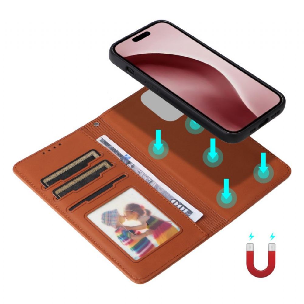 Kožený Kryt iPhone 16 Pro Betopnice Odnímatelná Skořepina