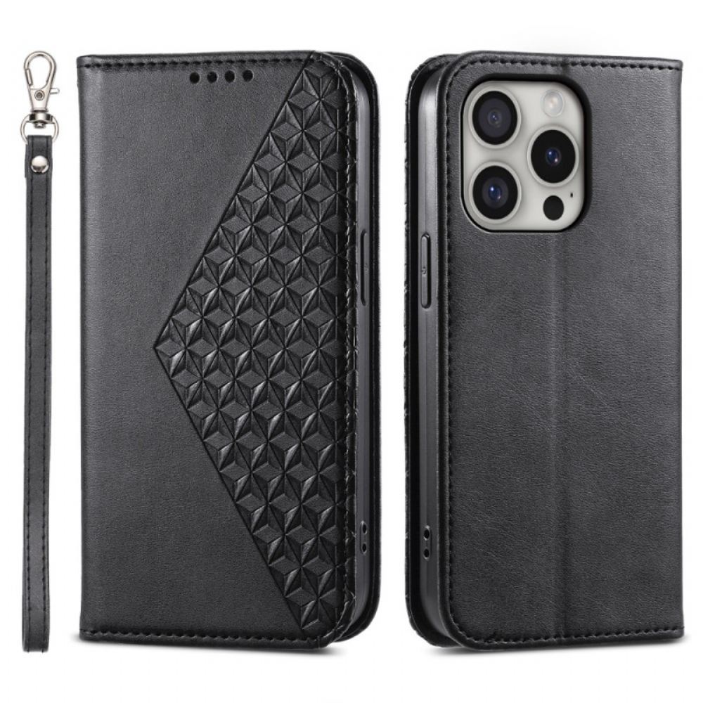 Kožený Kryt iPhone 16 Pro Diamanty