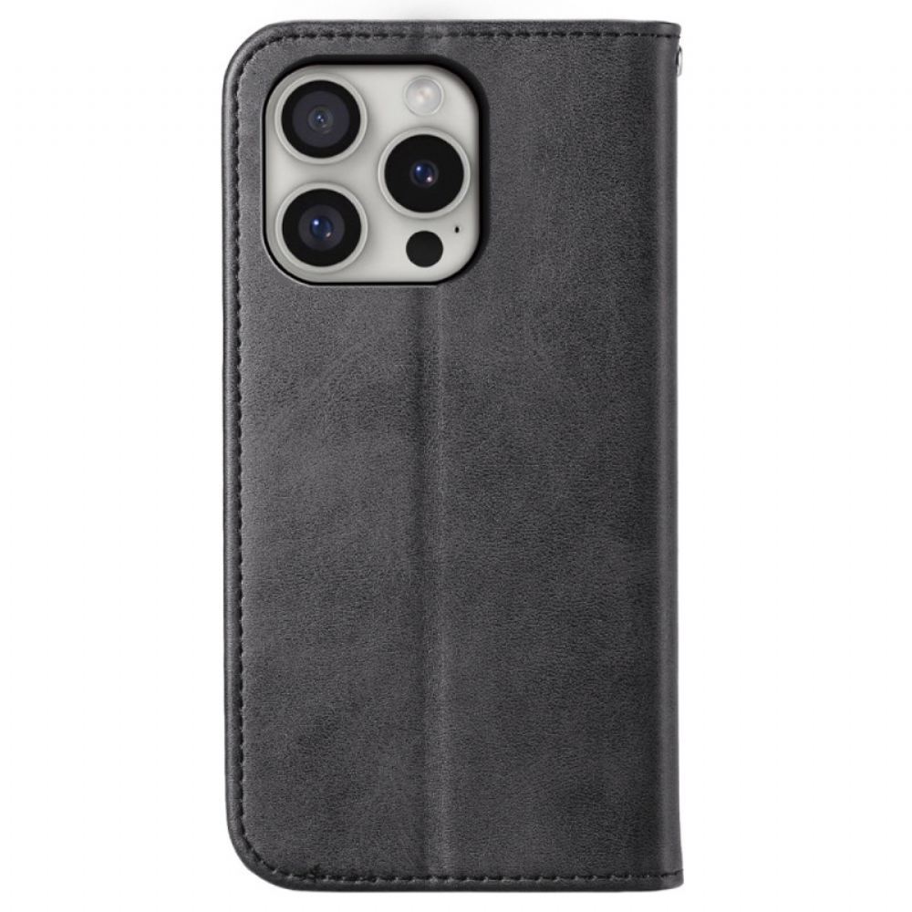 Kožený Kryt iPhone 16 Pro Diamanty