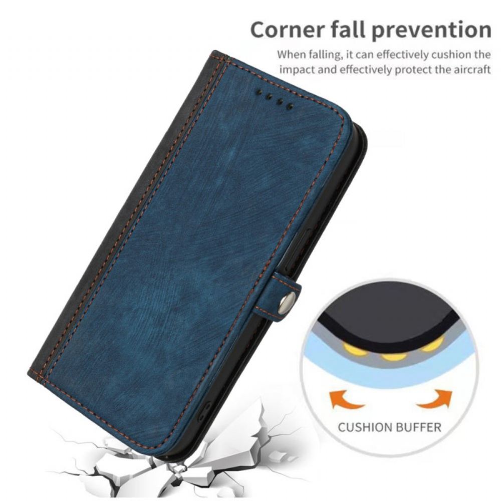 Kožený Kryt iPhone 16 Pro Dvoubarevný Pásek