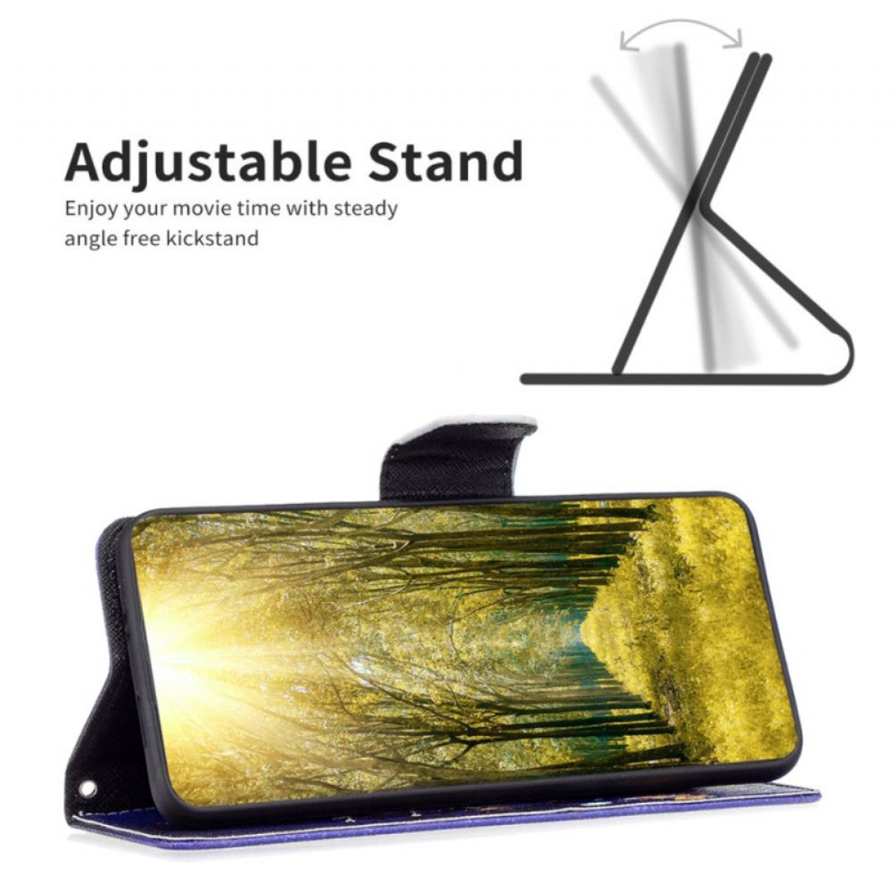 Kožený Kryt iPhone 16 Pro Fialoví Motýli