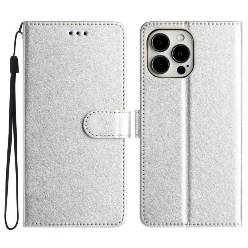 Kožený Kryt iPhone 16 Pro Hedvábná Textura
