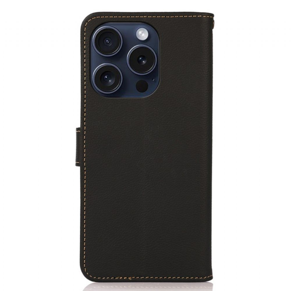 Kožený Kryt iPhone 16 Pro Klasické Pouzdro Khazneh