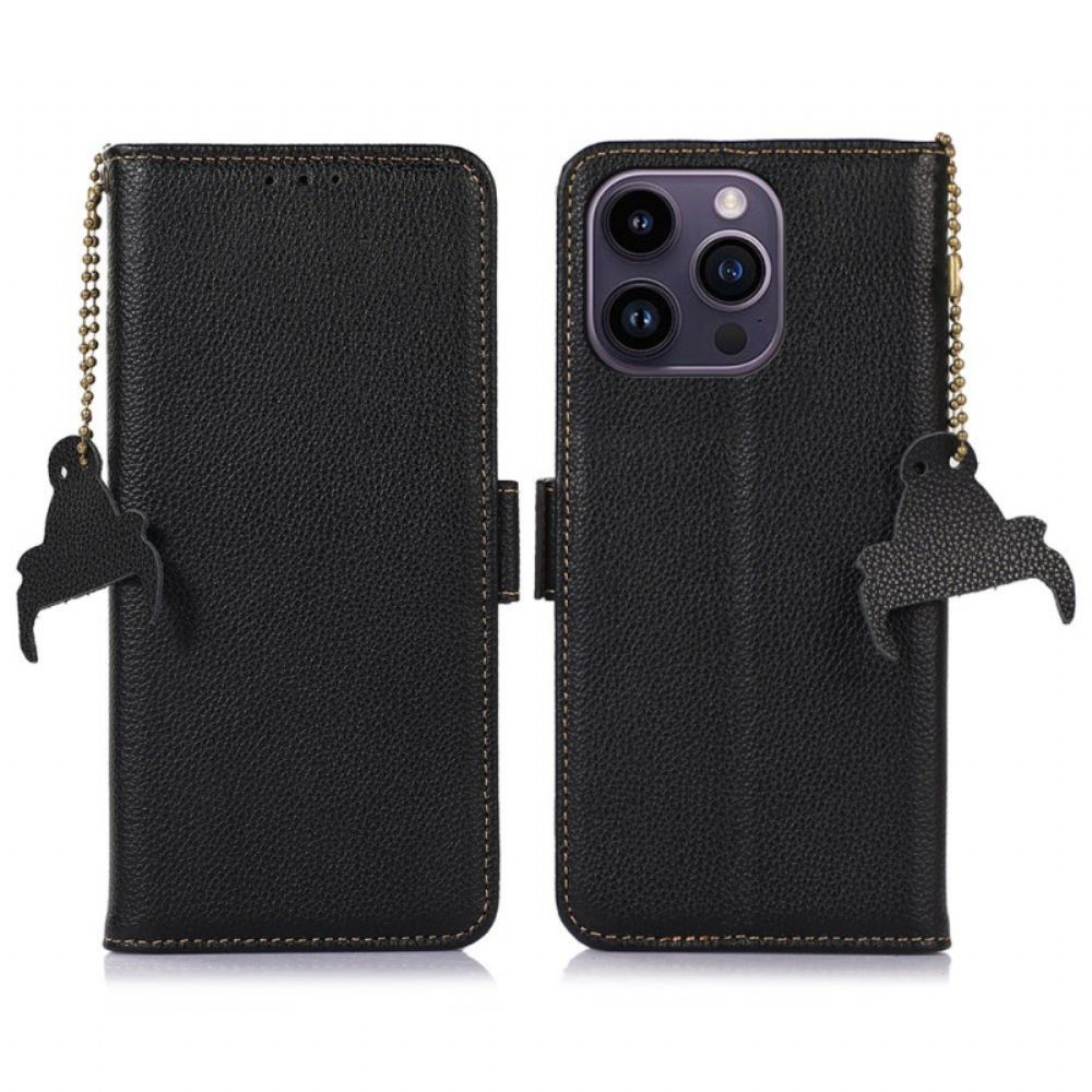 Kožený Kryt iPhone 16 Pro Kůže S Texturou Litchi