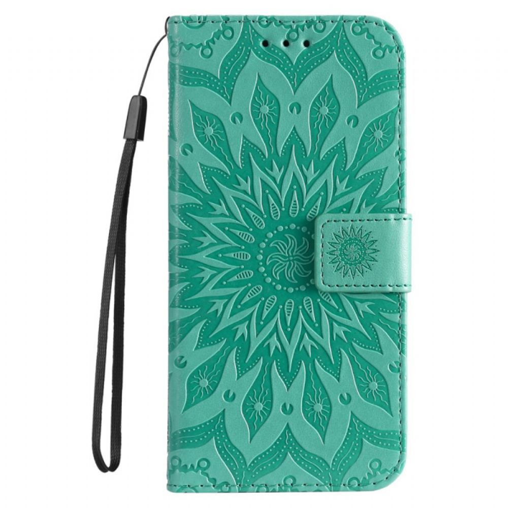 Kožený Kryt iPhone 16 Pro Mandala Se Šňůrkou