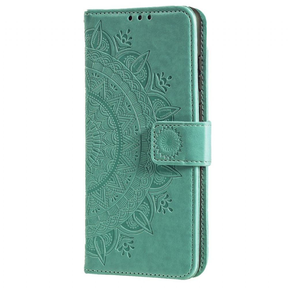 Kožený Kryt iPhone 16 Pro Mandala Sun S Popruhem