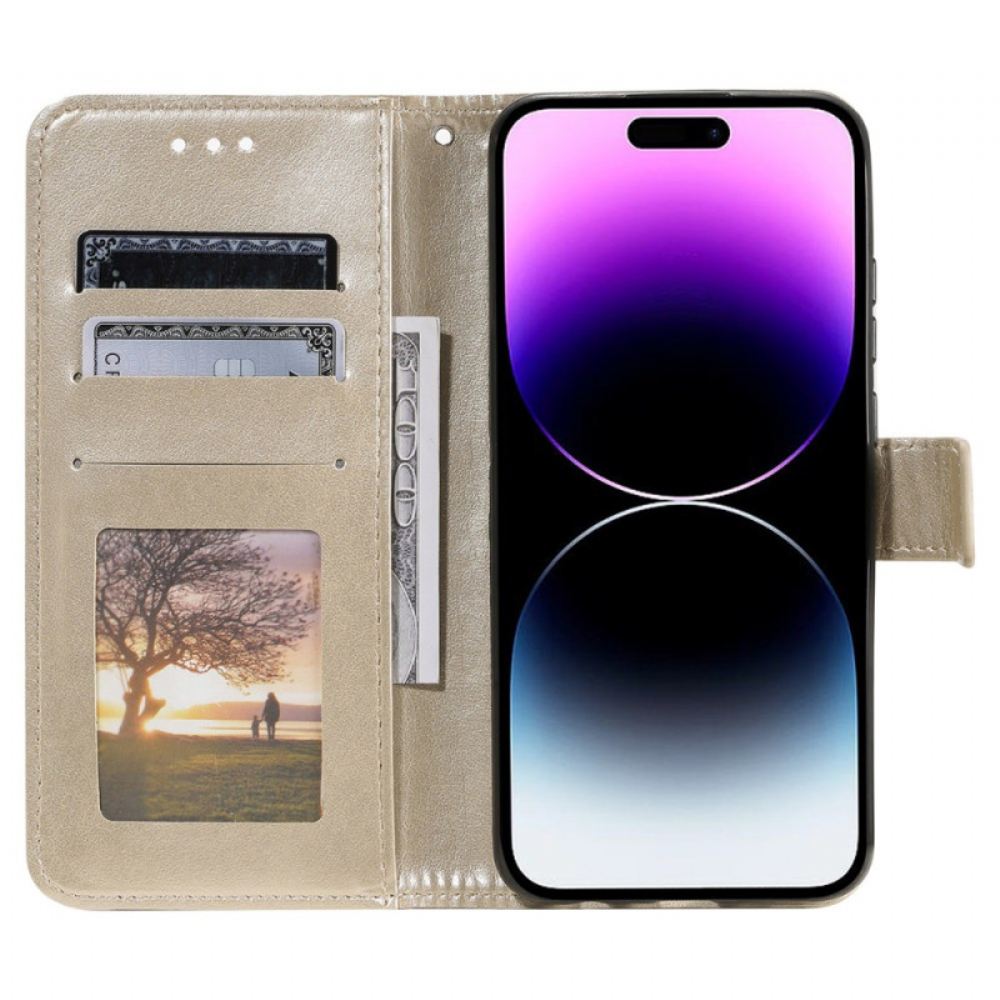Kožený Kryt iPhone 16 Pro Mandala Sun S Popruhem