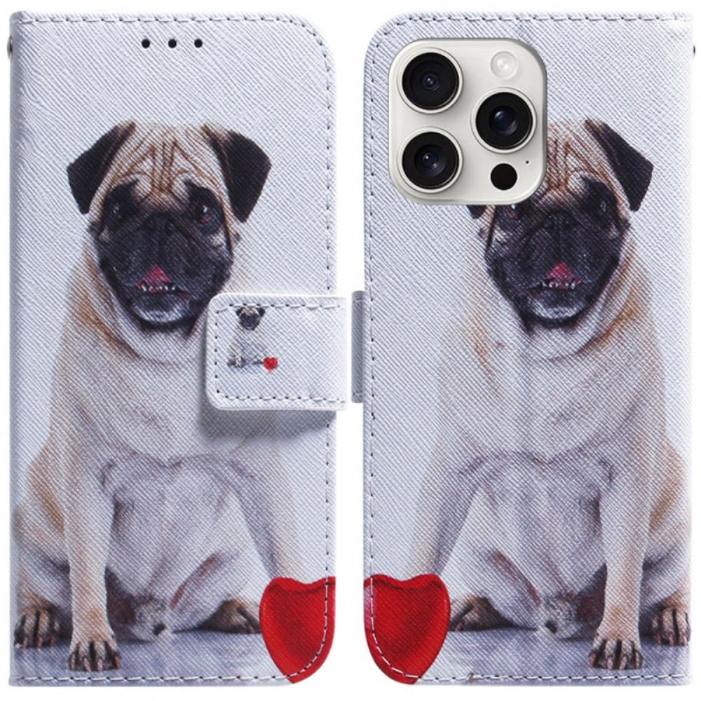 Kožený Kryt iPhone 16 Pro Mops Pes
