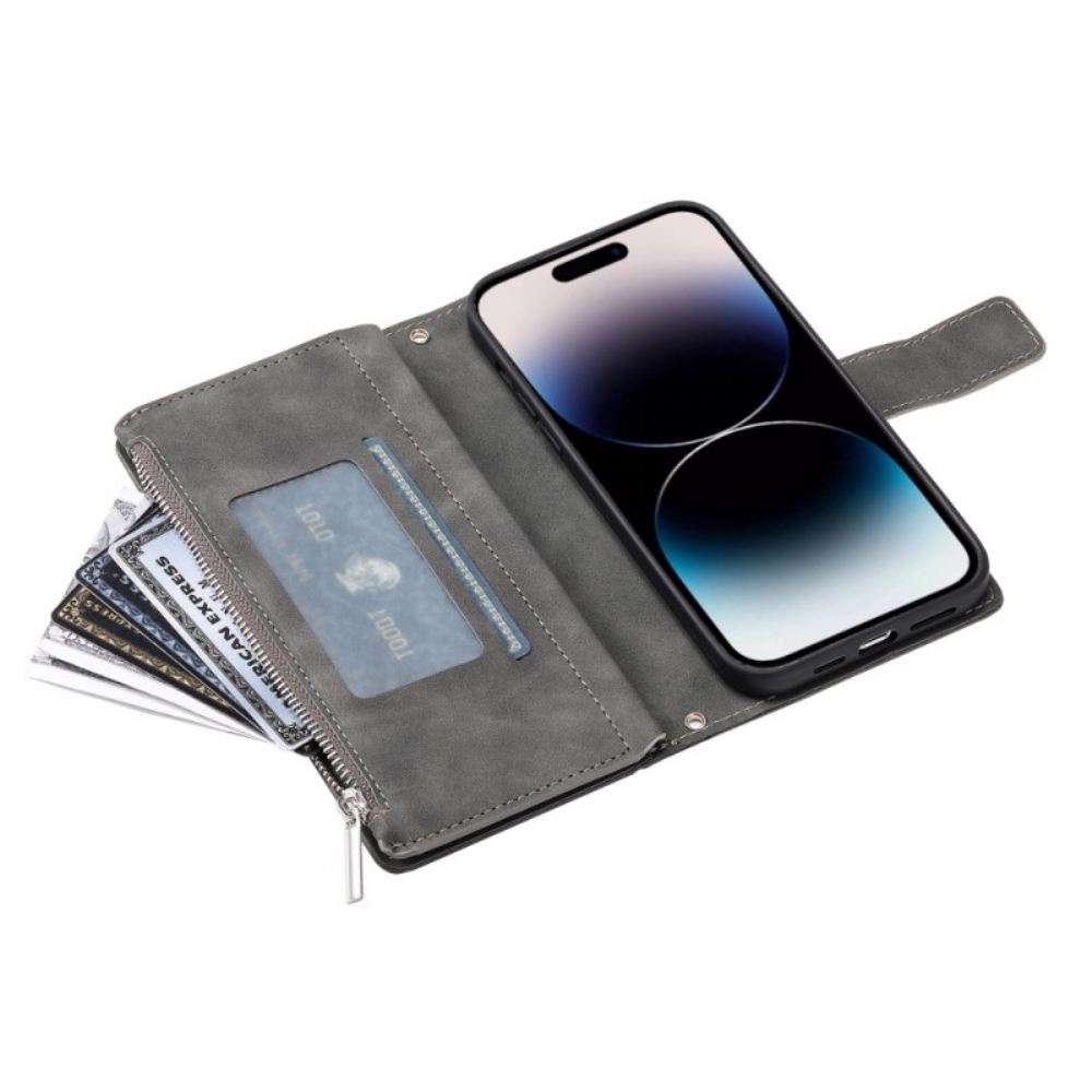 Kožený Kryt iPhone 16 Pro Peněženka Mandala Suede Effect