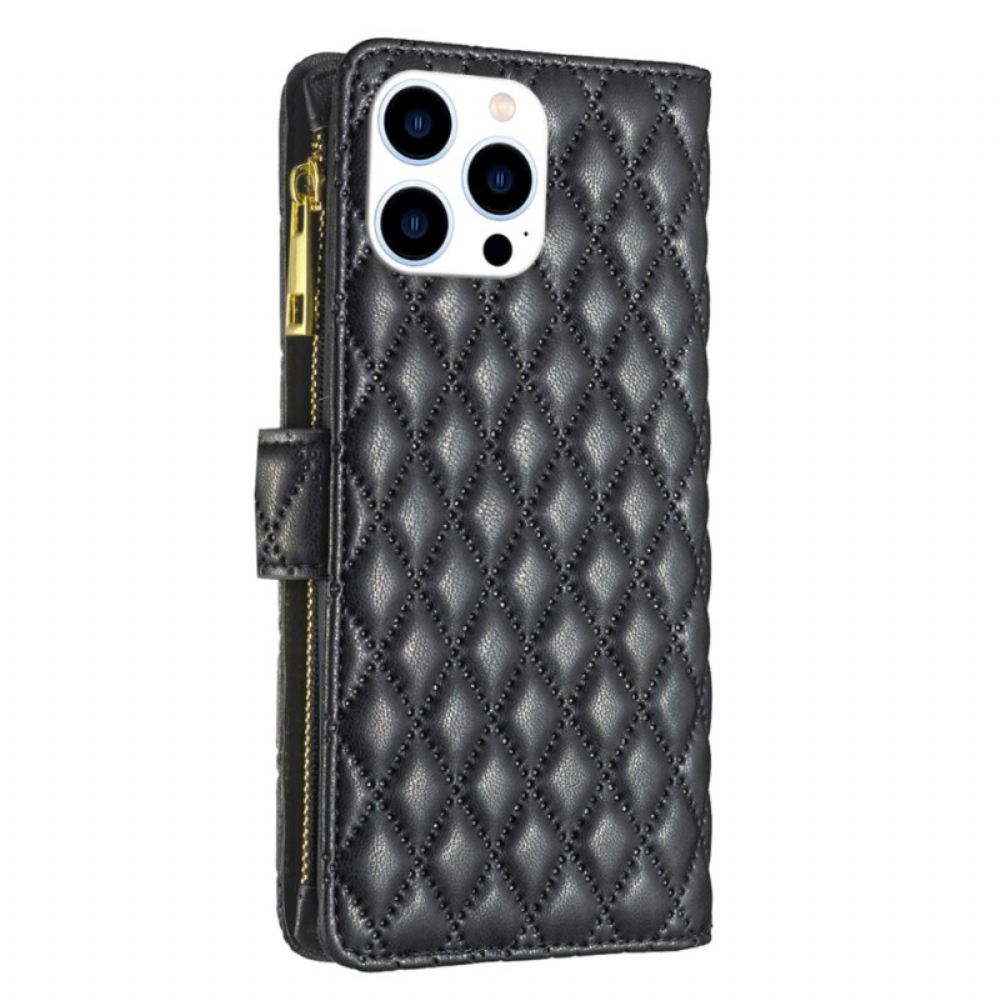 Kožený Kryt iPhone 16 Pro Prošívaná Binfen Barva