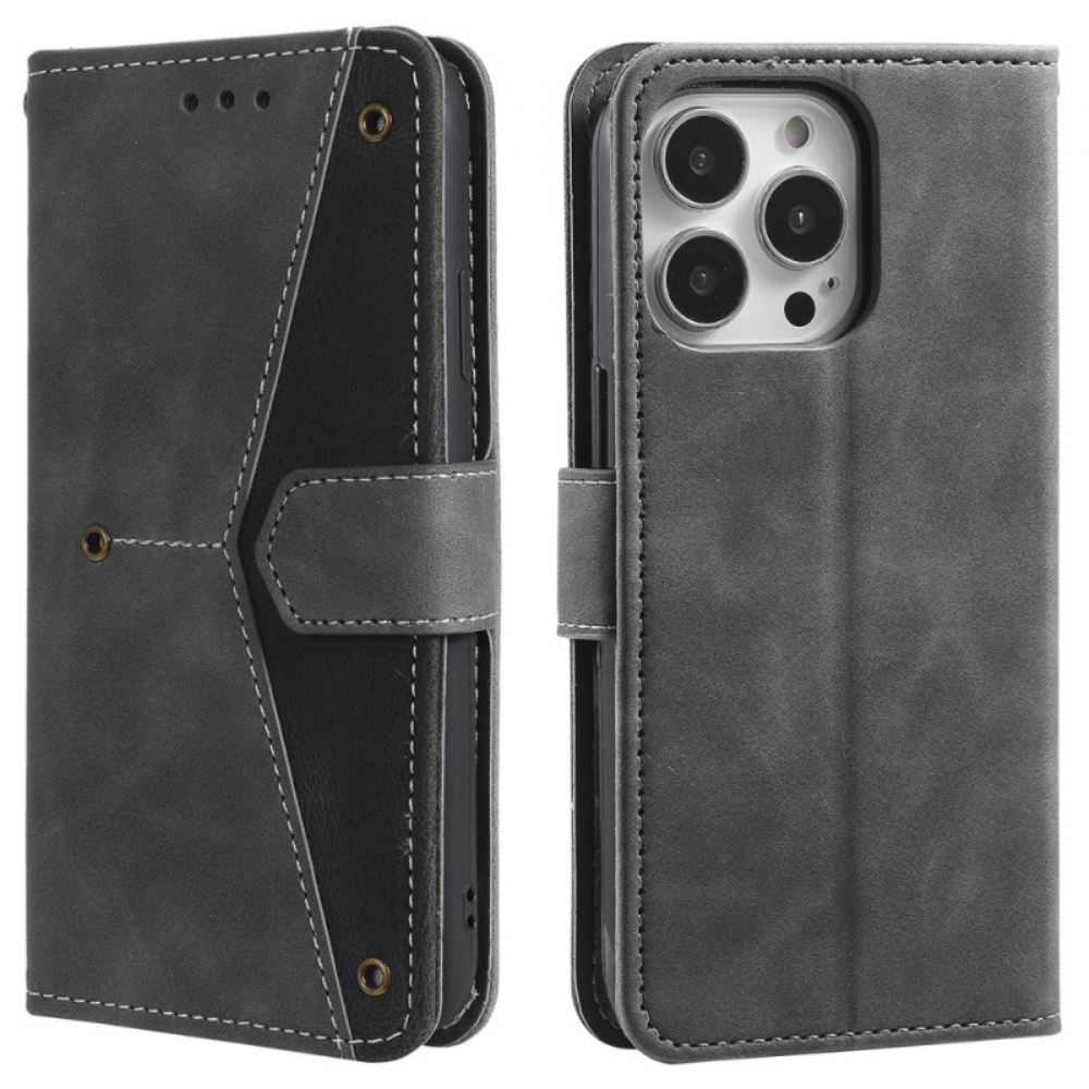 Kožený Kryt iPhone 16 Pro Starý Styl S Popruhem