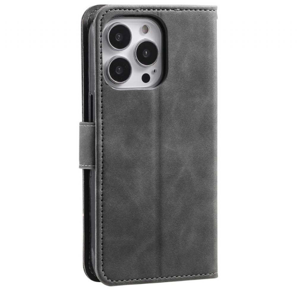 Kožený Kryt iPhone 16 Pro Starý Styl S Popruhem