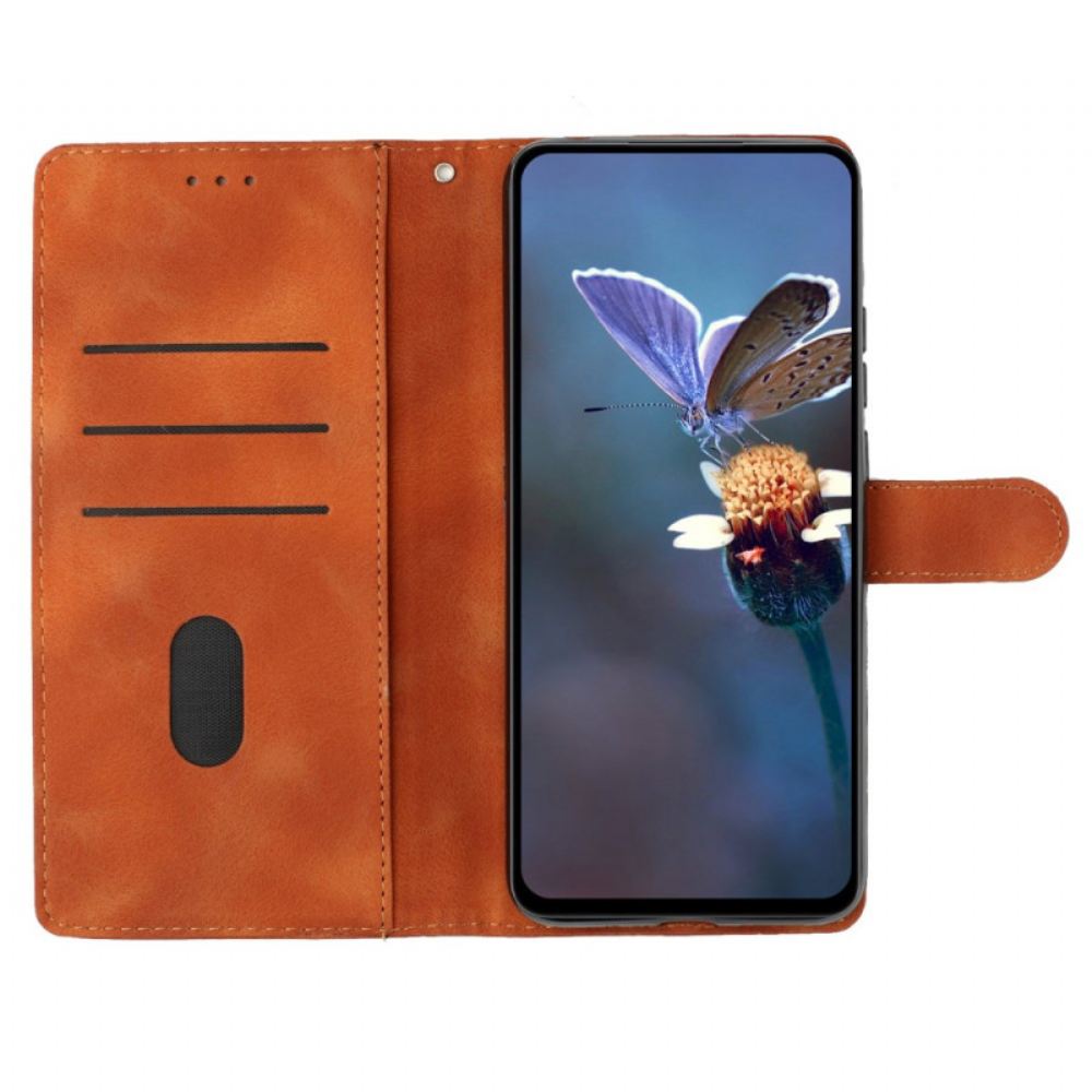 Kožený Kryt iPhone 16 Pro Tisk Květinovým Vzorem