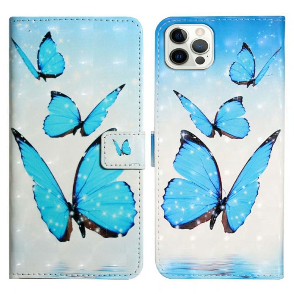 Kožený Kryt iPhone 16 Pro Tři Motýli