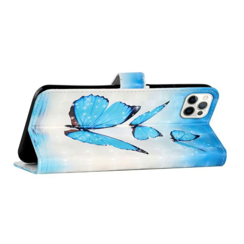 Kožený Kryt iPhone 16 Pro Tři Motýli