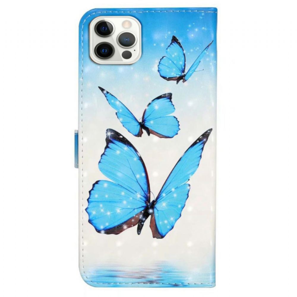Kožený Kryt iPhone 16 Pro Tři Motýli