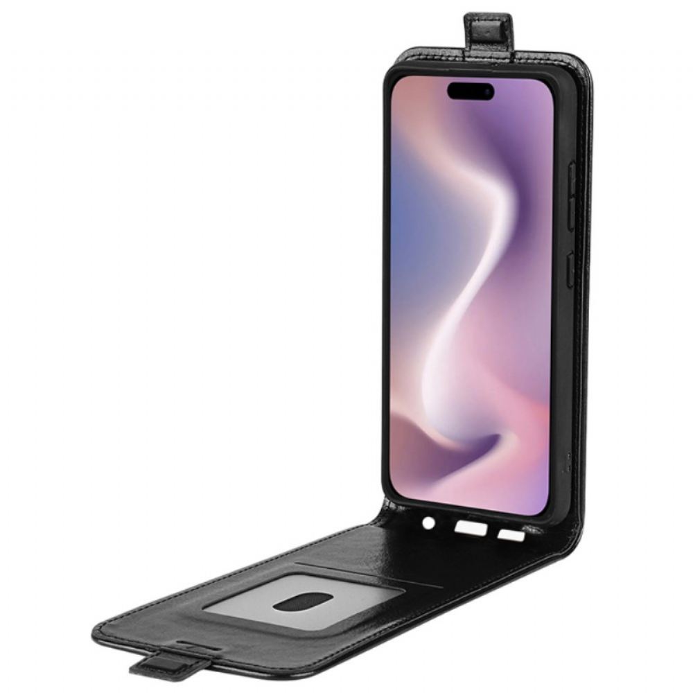 Kožený Kryt iPhone 16 Pro Vertikální Klapka