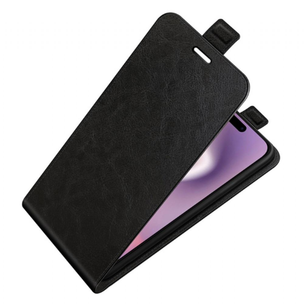 Kožený Kryt iPhone 16 Pro Vertikální Klapka