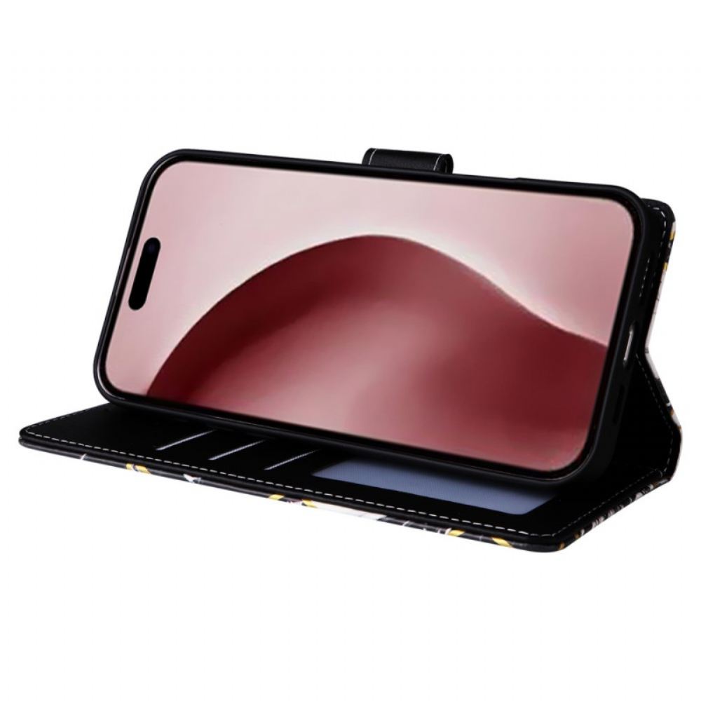 Kožený Kryt Na iPhone 16 Pro Design Mramorového Popruhu