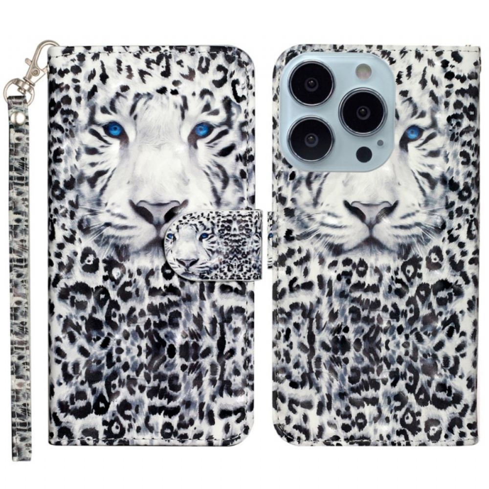 Kožený Kryt Na iPhone 16 Pro Leopardí Popruh