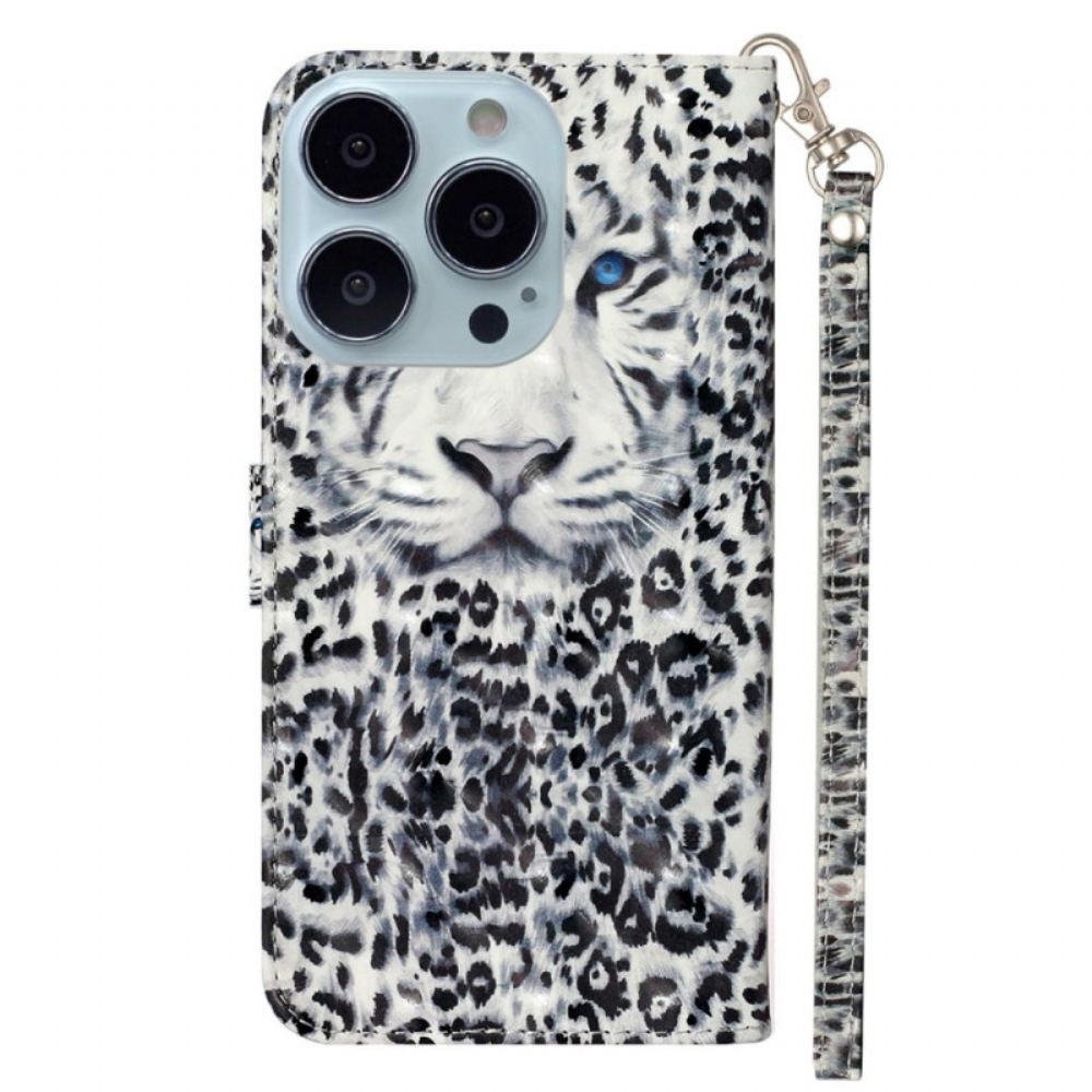 Kožený Kryt Na iPhone 16 Pro Leopardí Popruh