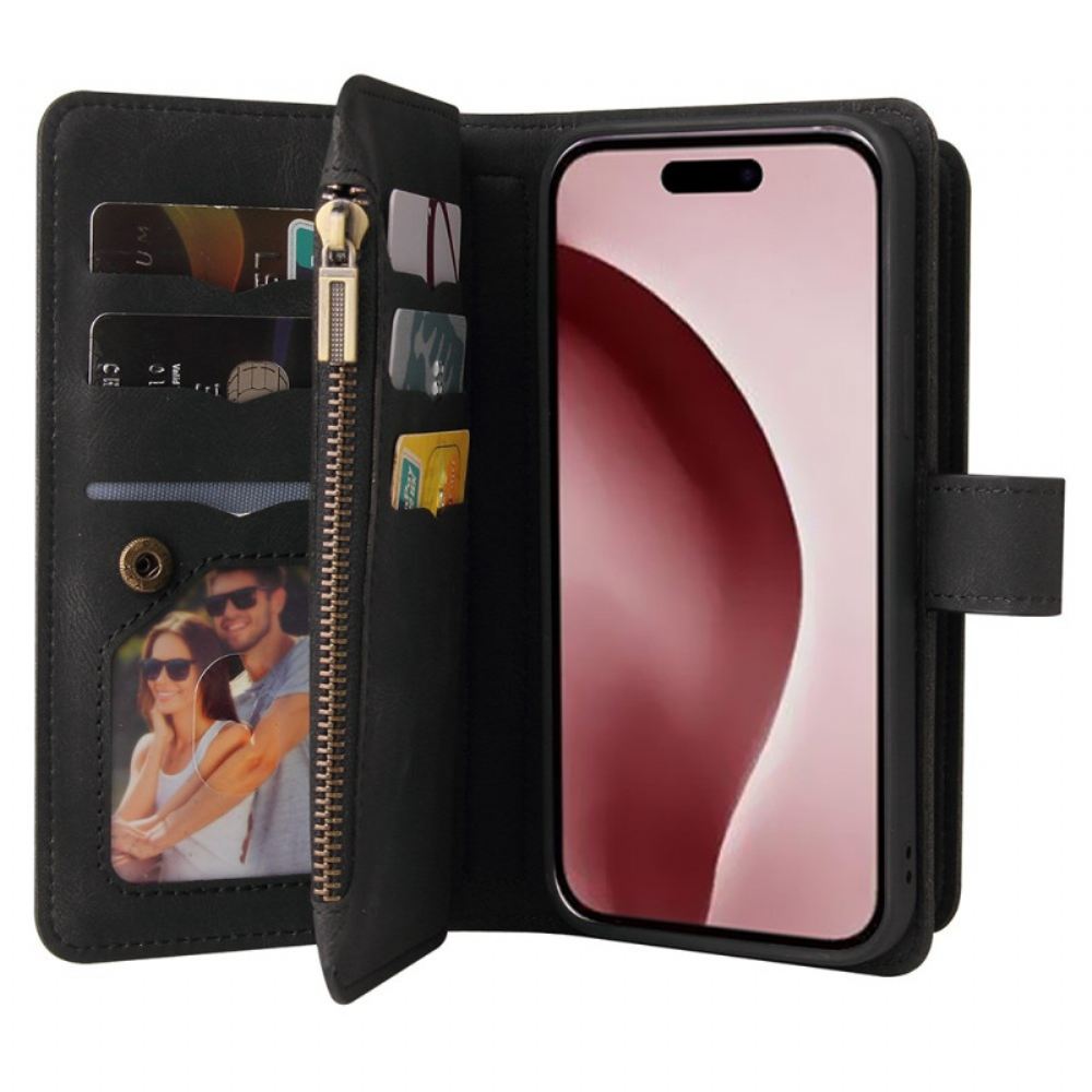 Kožený Kryt Na iPhone 16 Pro Multifunkční