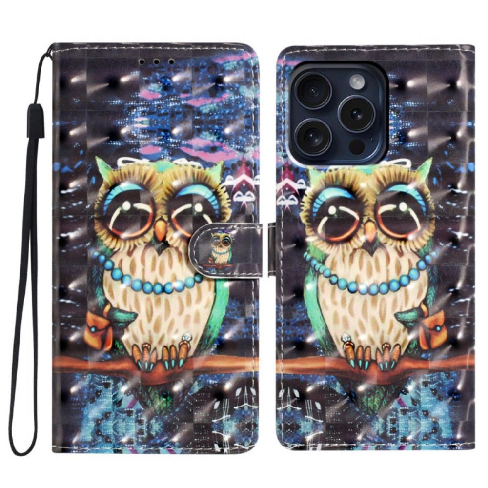 Kožený Kryt Na iPhone 16 Pro Tanga Sova