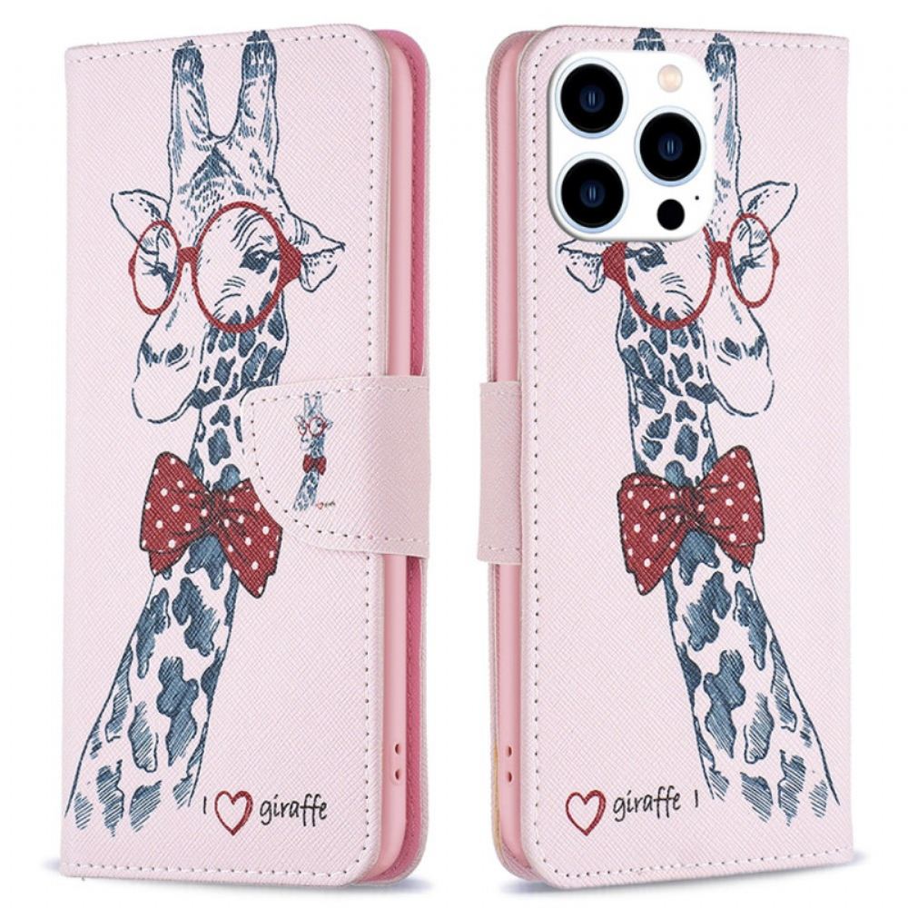 Kožený Kryt Na iPhone 16 Pro Žirafa