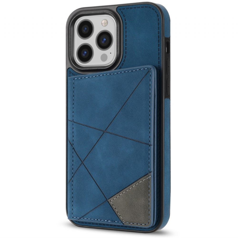 Kryt iPhone 16 Pro Držák Karty S Geometrickým Vzorem
